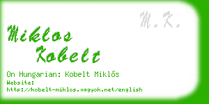 miklos kobelt business card